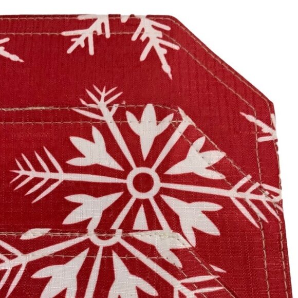 Winter Placemats Reversible Linen Print Holiday Christmas Snowflake Red White - Picture 4 of 12